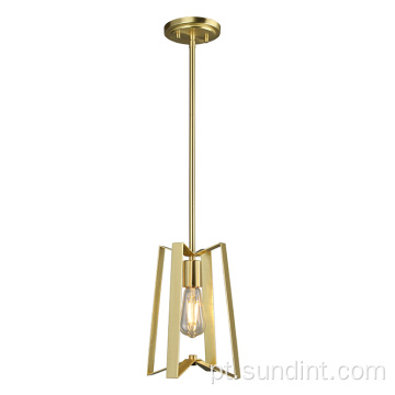 Iluminação decorativa moderna luz pendente de aço ouro